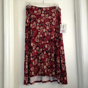 LuLaRoe M Azure Skirt Floral Black Red NWT Medium